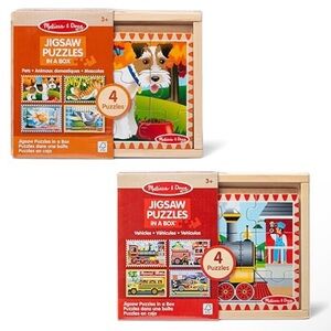 (2) box puzzles Melissa & Doug Jigsaw Puzzles in a Box - Red, Blue, Green